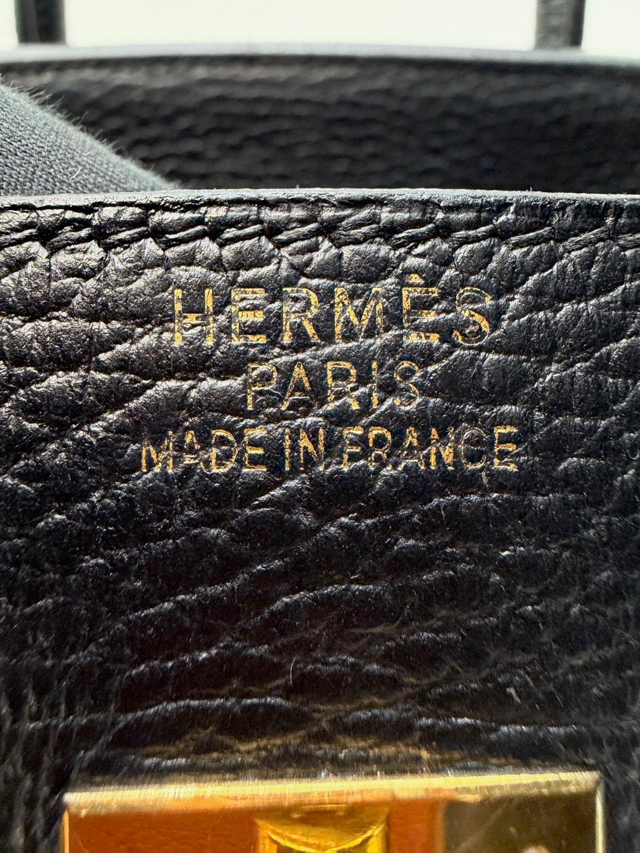 Hermes Birkin 35 Black Ardennes GHW Square F Stamp