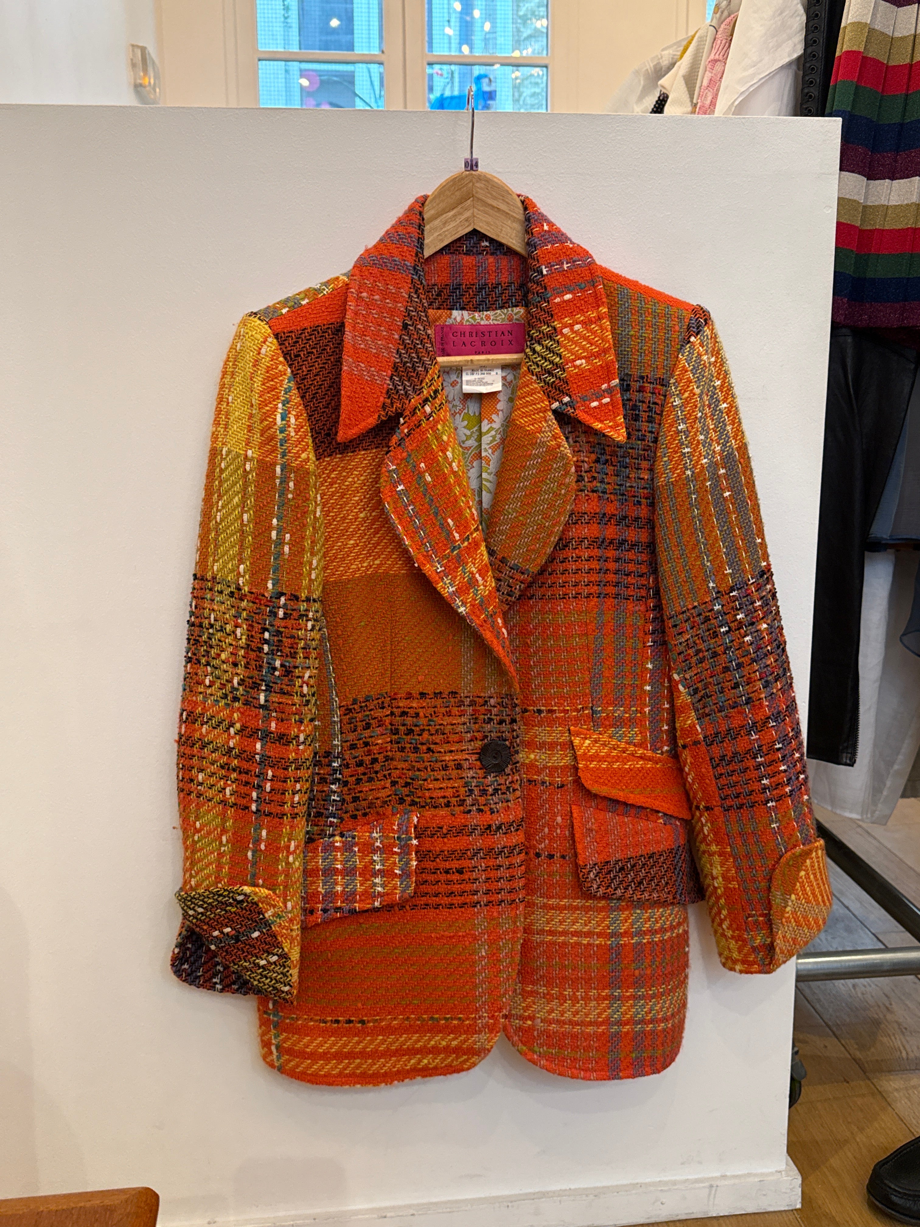 Christian Lacroix Orange tweed jacket AGC3646