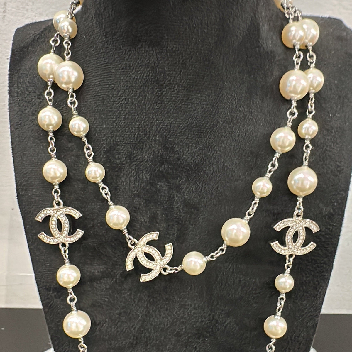 Chanel Long Classic Pearl Necklace