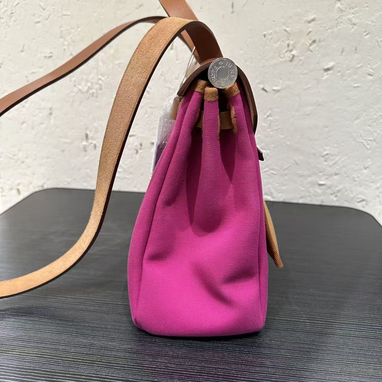 Hermès Herbag 31 Two-Tone Convertible Bag - Fuchsia & Tan