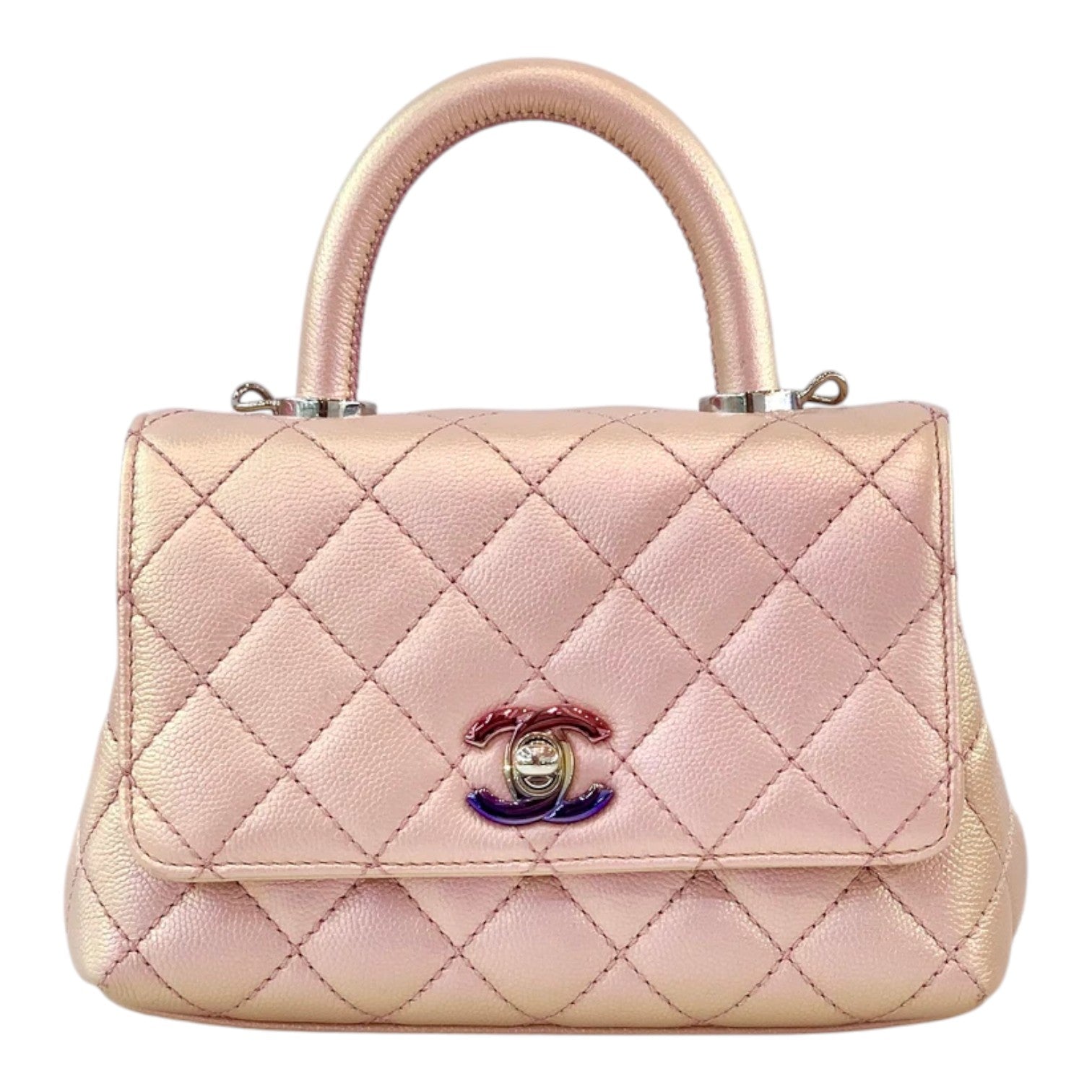 Chanel Coco Handle Mini Bag Coloured Metallic Hardware