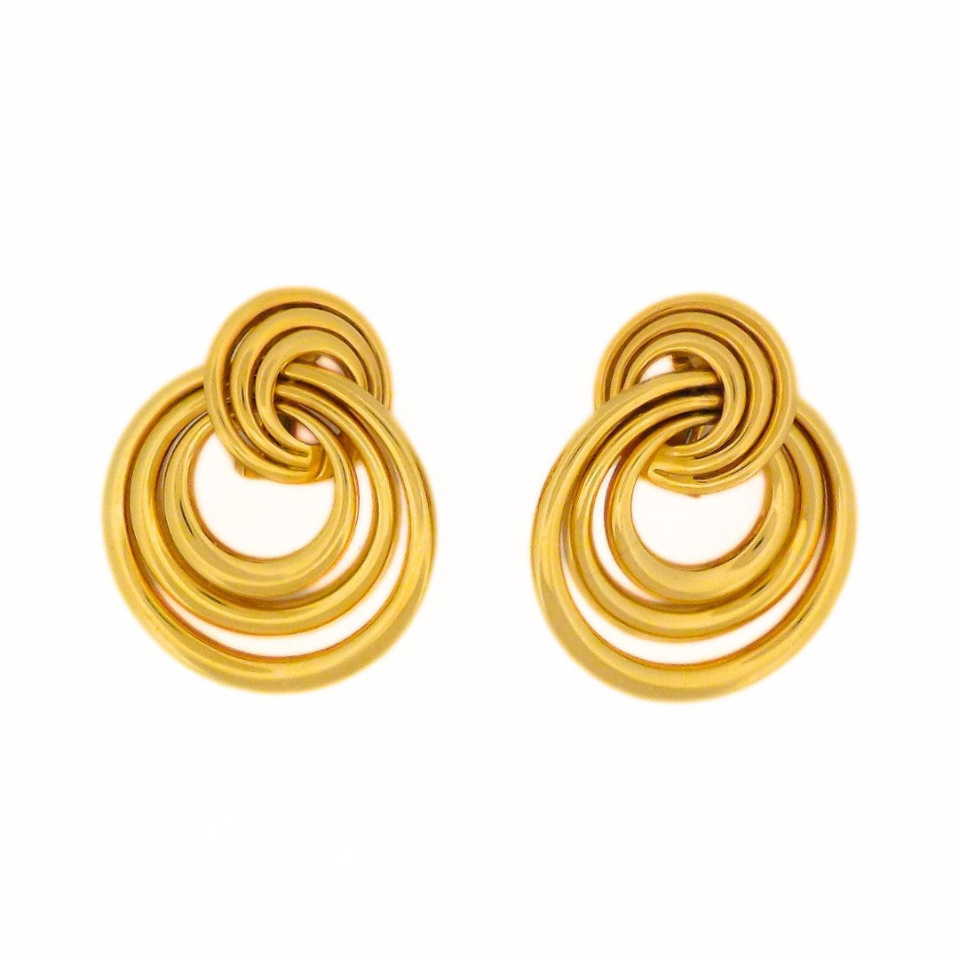 Cartier 18K Yellow Gold Circular Earrings ASC6871