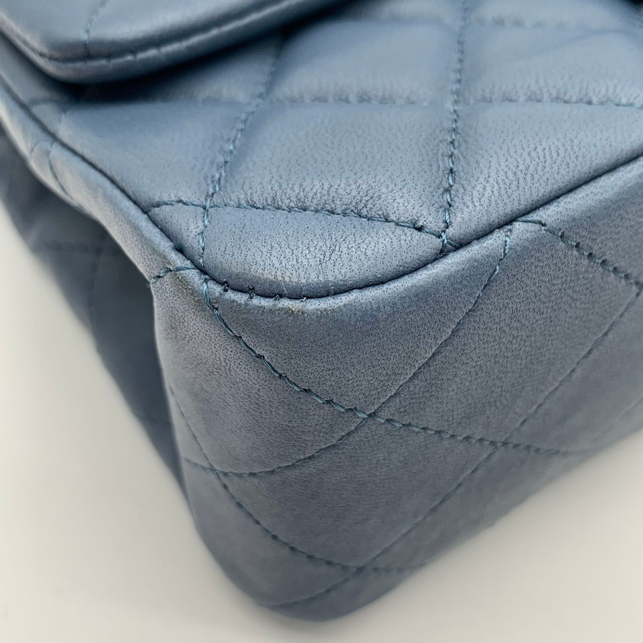 Chanel Classic Flap Large Mini Haze Blue Silver Hardware Bag image 10