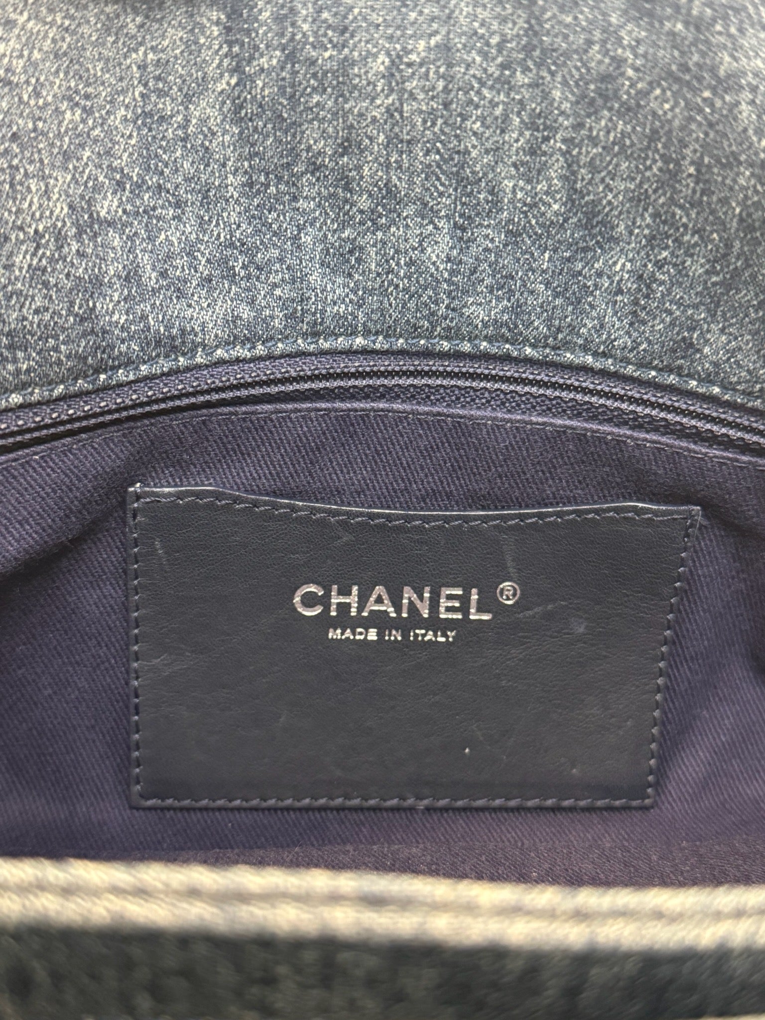 Chanel Denim Camellia Chain Shoulder Bag - Blue image 10