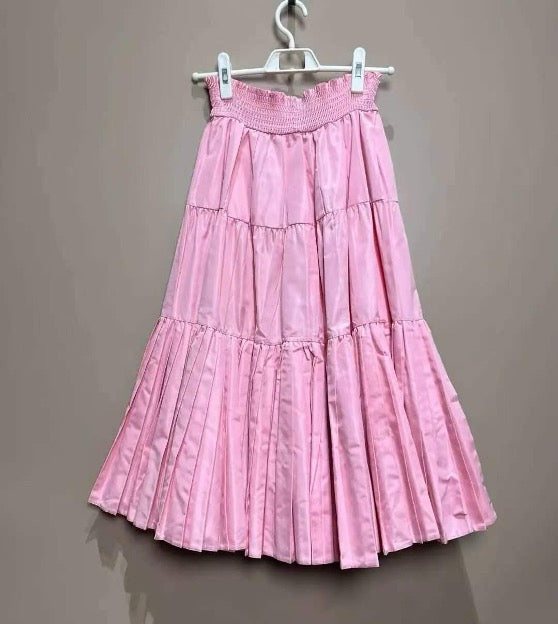 Prada pink pleated midi skirt, size 38 SYCC2136