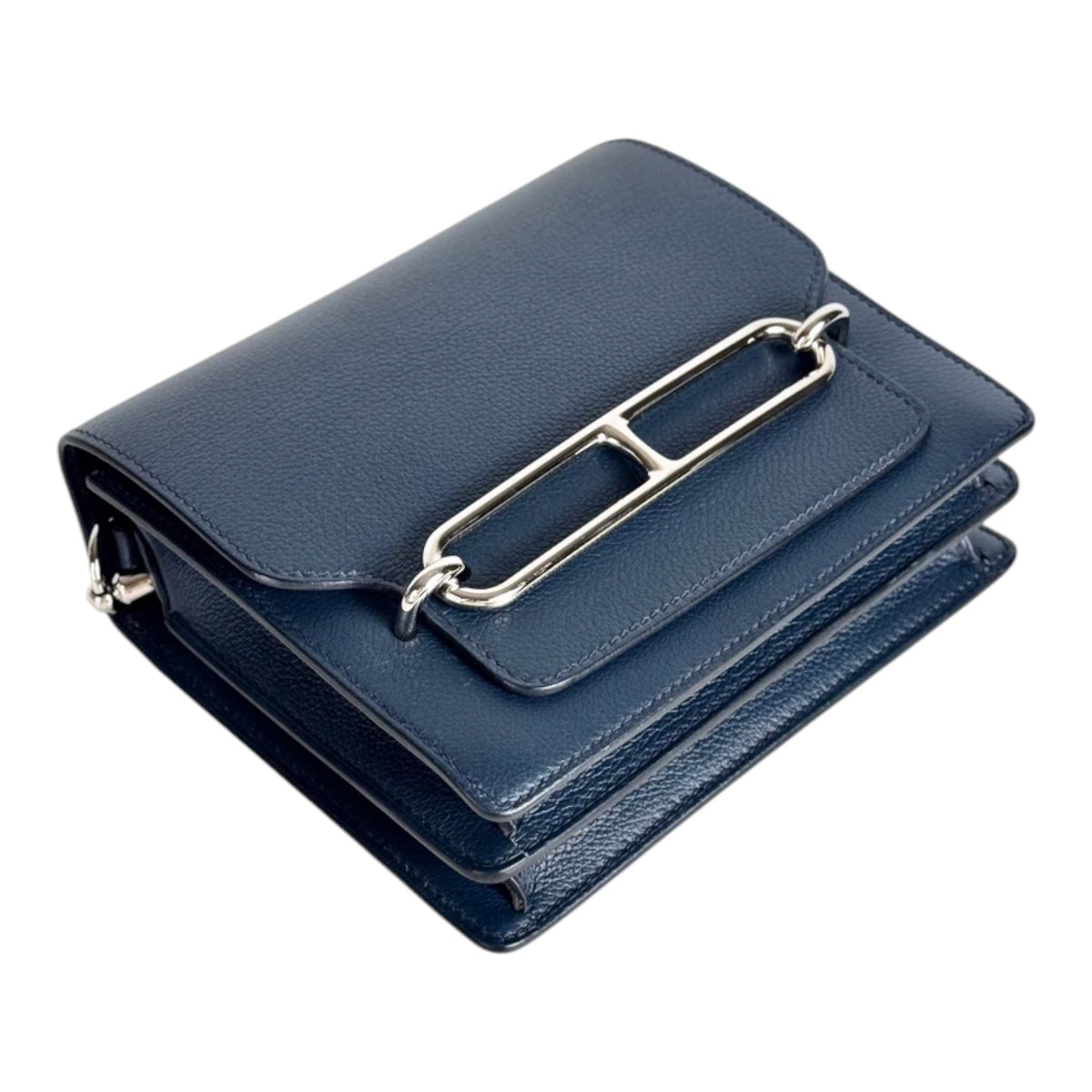 Hermes Navy Roulis Mini in Evercolour with PHW