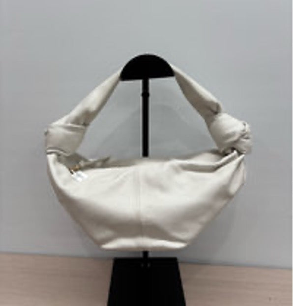 Bottega Veneta White Double Knot Tote Dumpling Bag 3032607040819