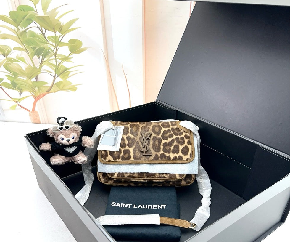 Saint Laurent Leopard Print Calf Hair Niki Medium Bag 22945070