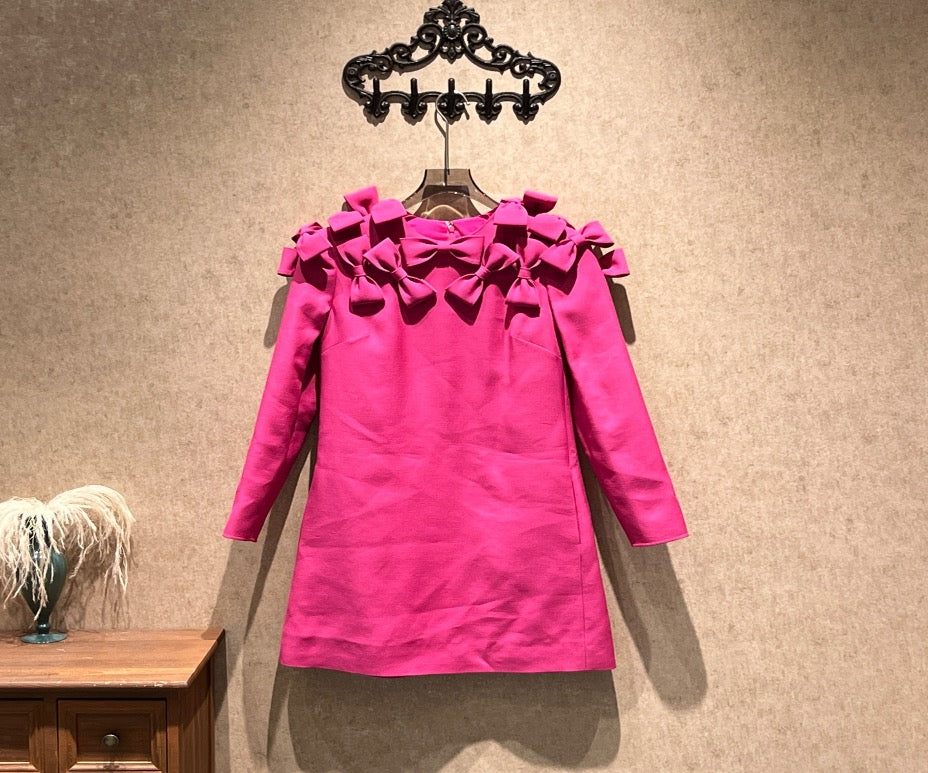 Valentino runway fuchsia bow dress / Size 38 / 99% new / 42586 SYCF42586