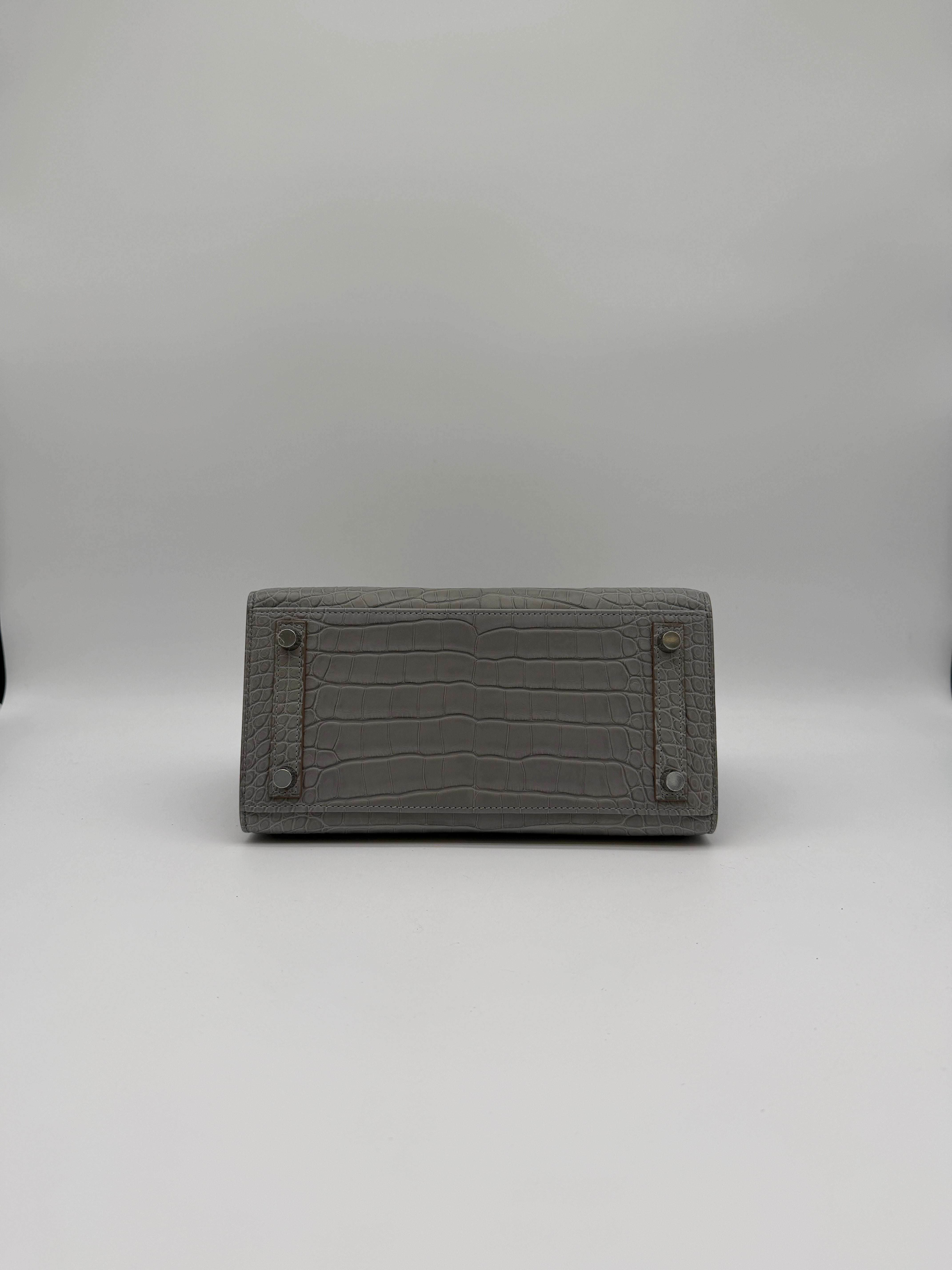 Hermès Birkin 25 Gris Perle Matt Alligator Palladium Hardware