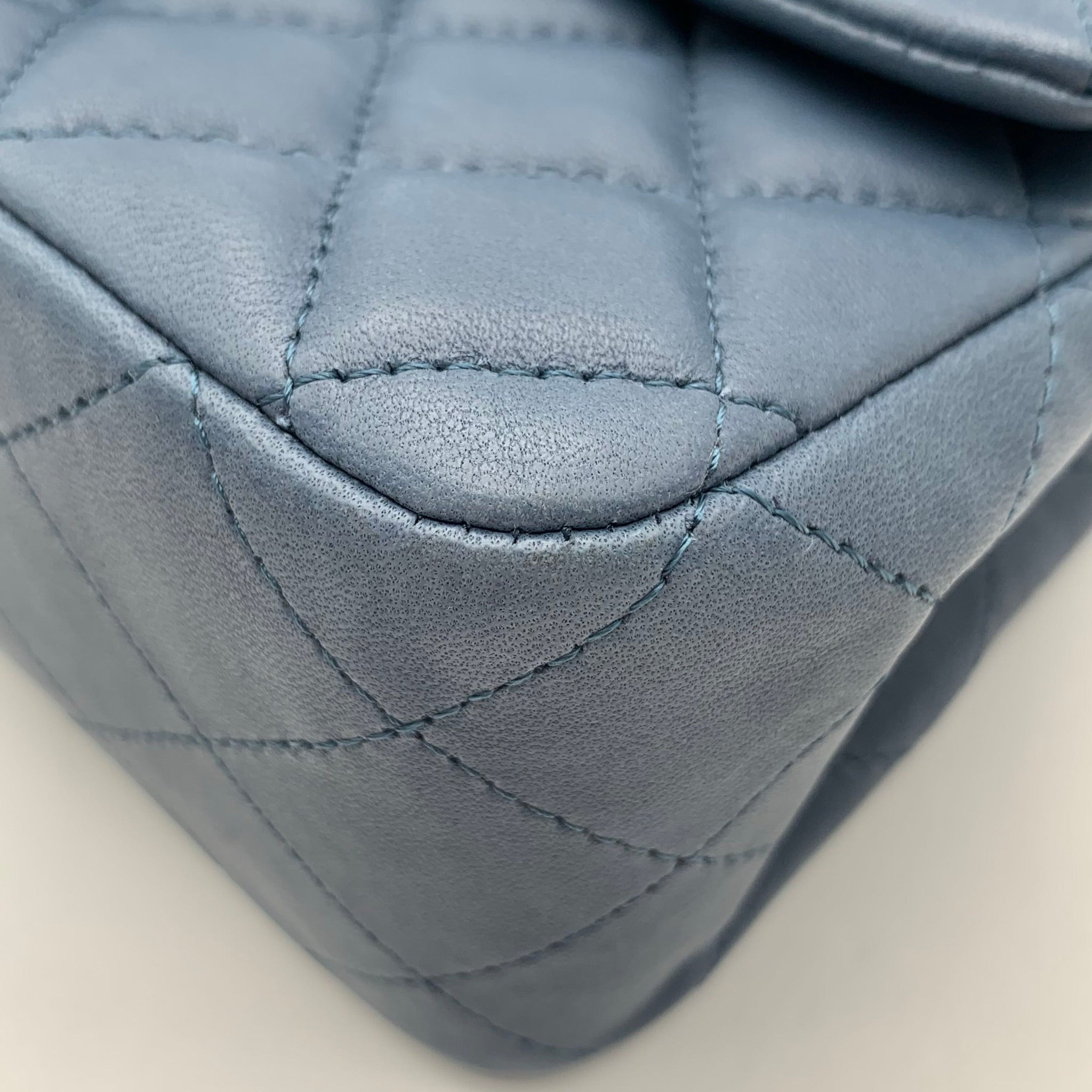 Chanel Classic Flap Large Mini Haze Blue Silver Hardware Bag image 11