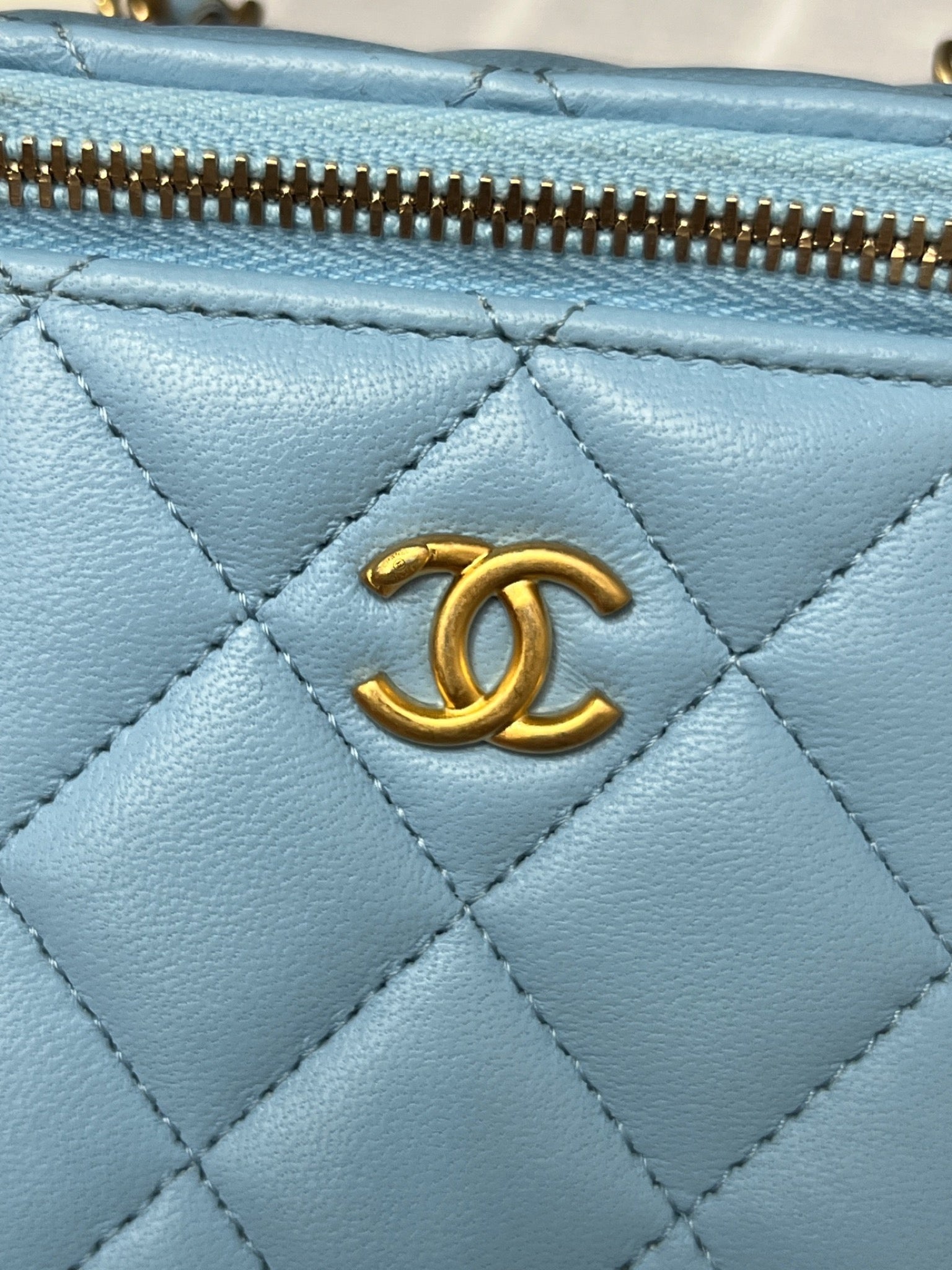 Chanel Blue Vanity Box Bag Light Blue image 11