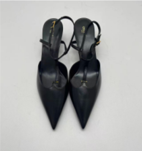 Celine Arc de Triomphe Black Pointed-Toe Kitten Heels, Size 39 LZ260627VY9993
