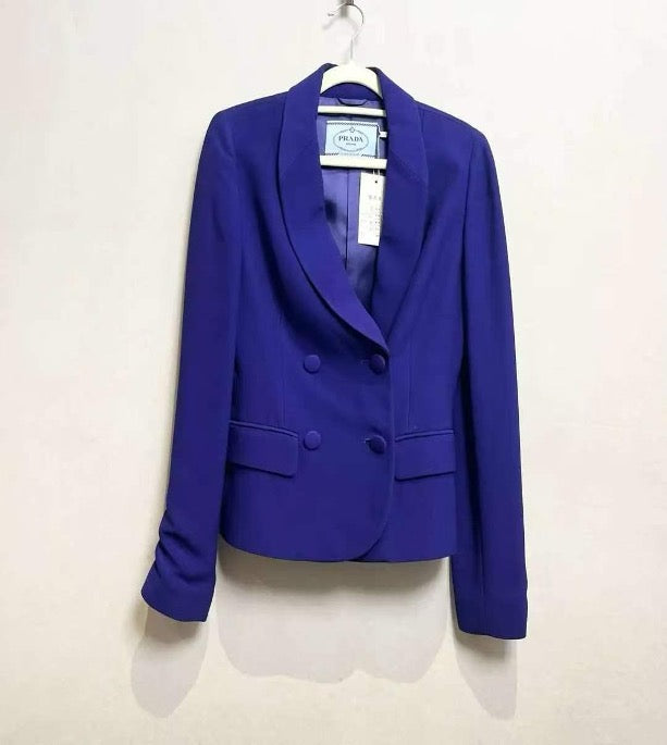 Prada purple double-breasted suit jacket, size 38 SYCC2147