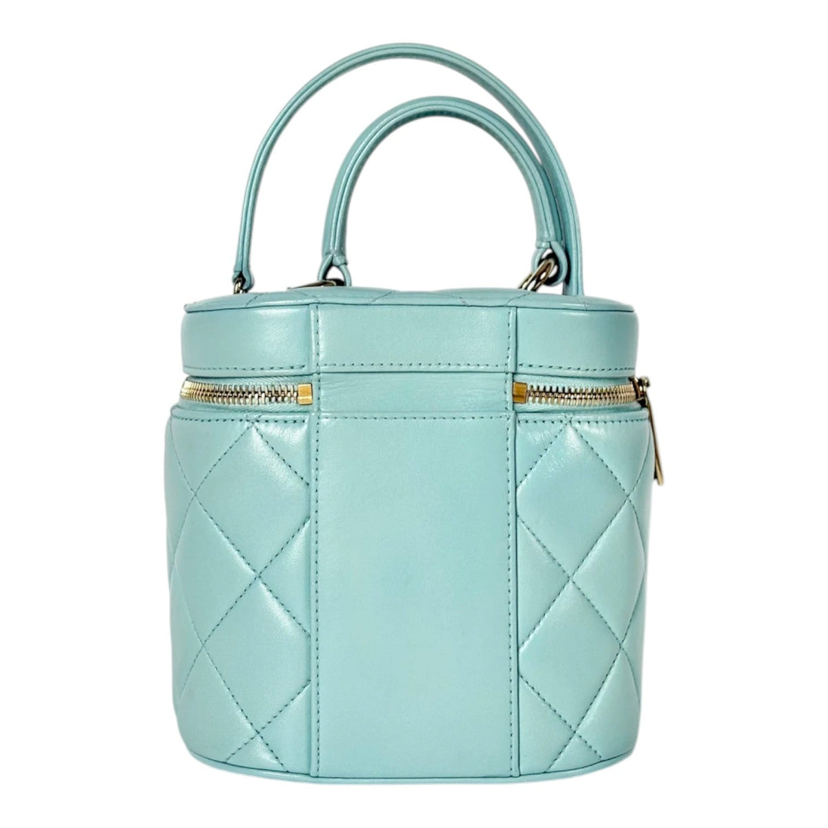 Chanel Blue Trendy CC Vanity Case With Top Handle in Lambskin