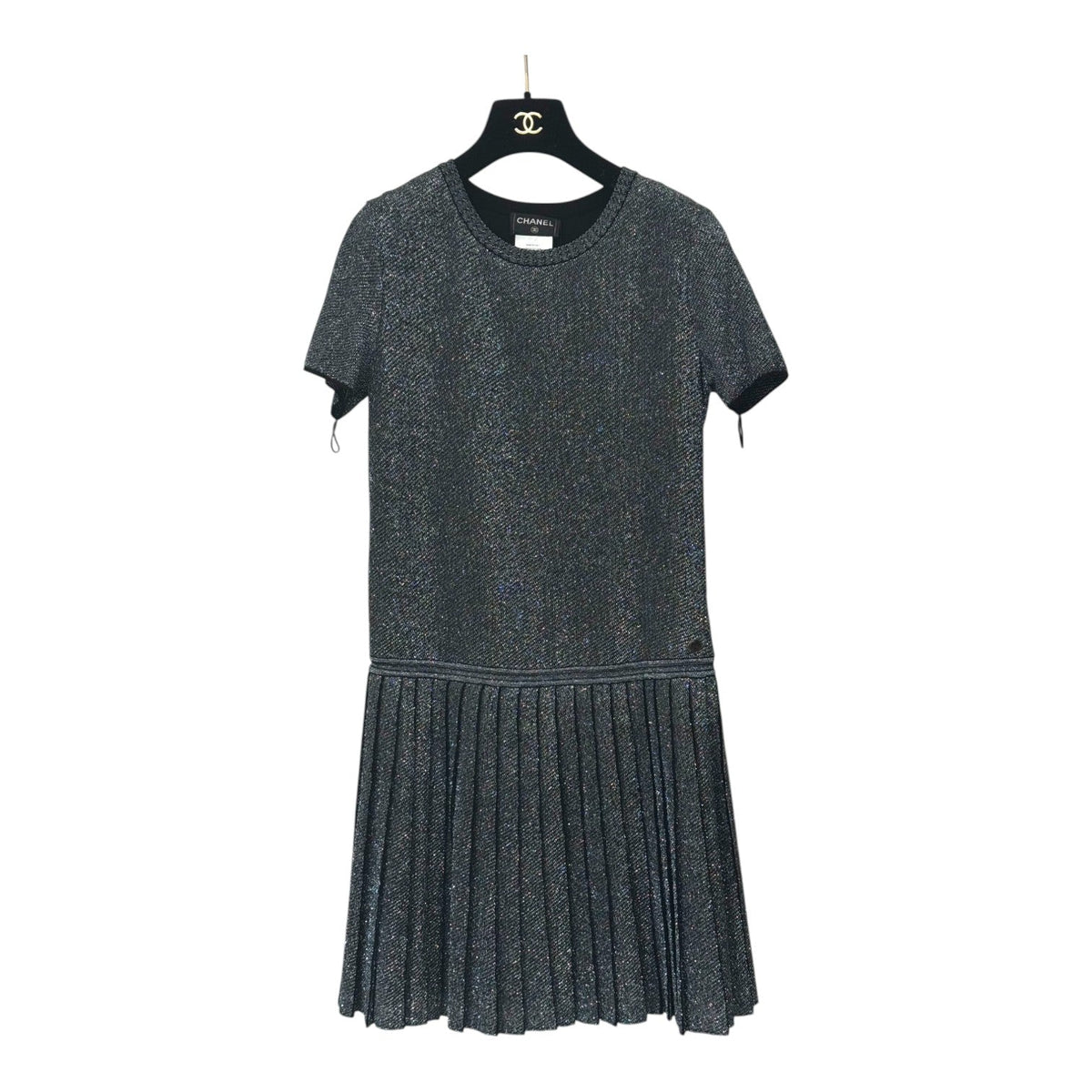 Chanel Metallic Fibre Knit Dress - size 40