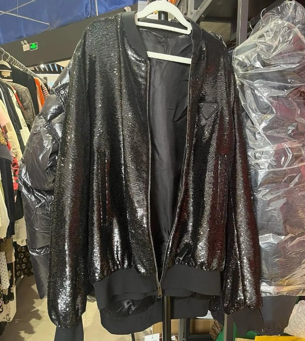 Prada heavyweight sequined baseball jacket, size M SYCC2152