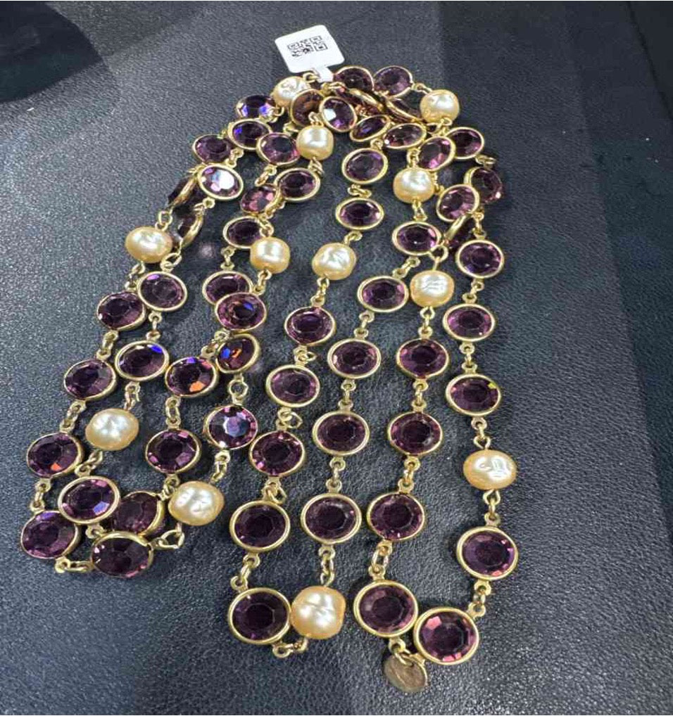 CHANEL Purple Crystal Necklace LZ509147