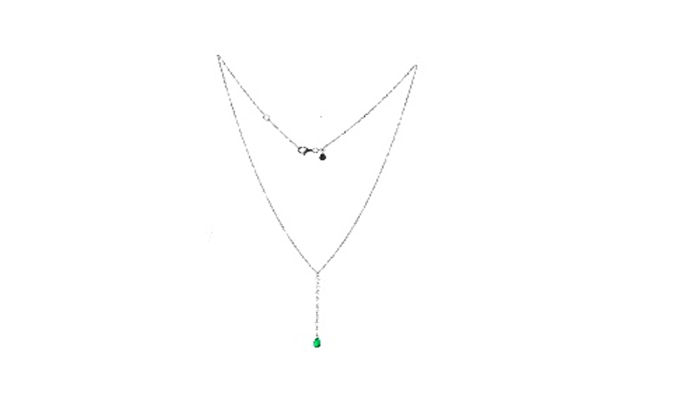 1.2ct EX WH RSS EMERALD PEAR FOS NECKLACE C8824