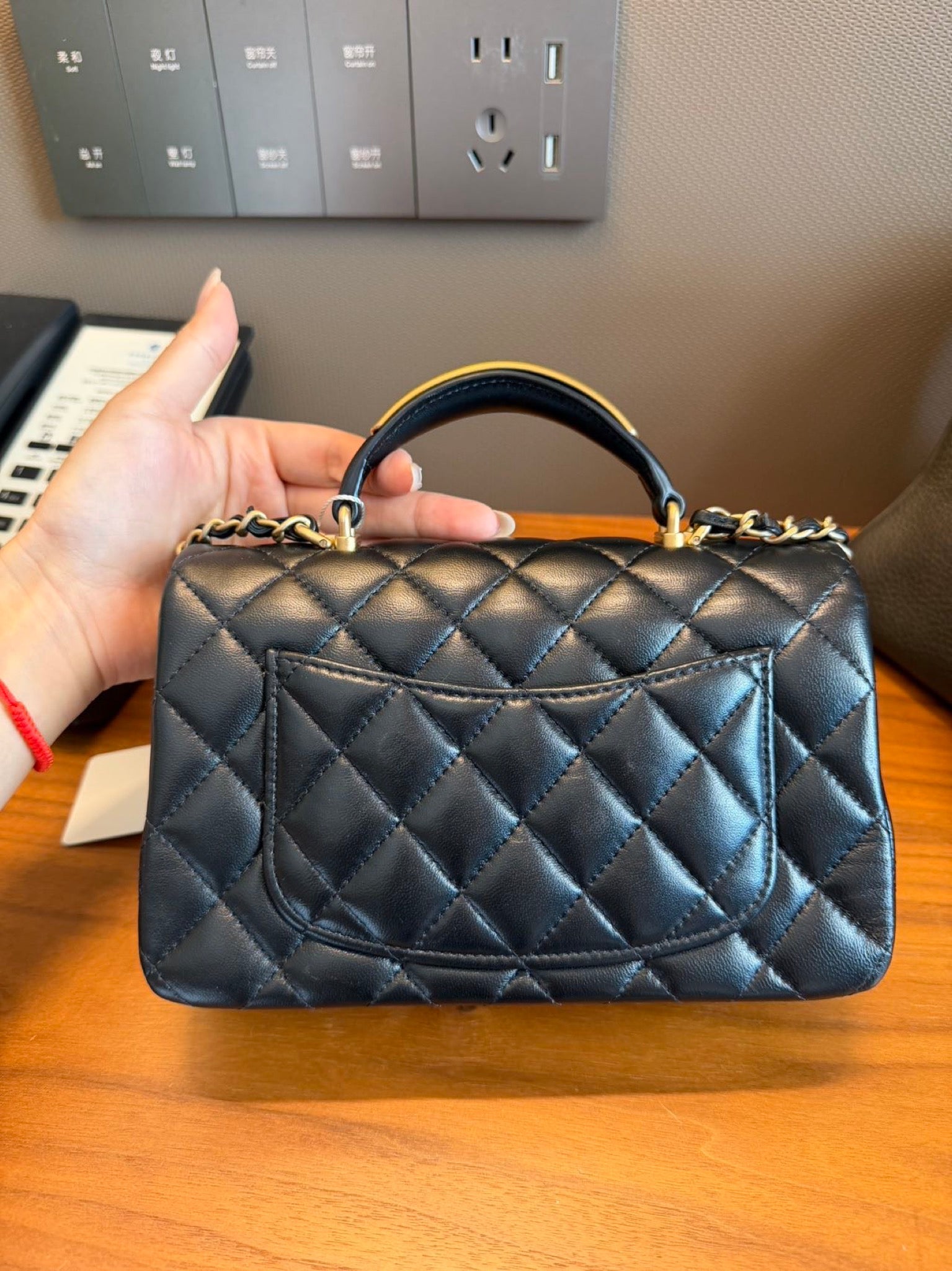 Chanel Top Handle Mini Flap Bag Black image 12