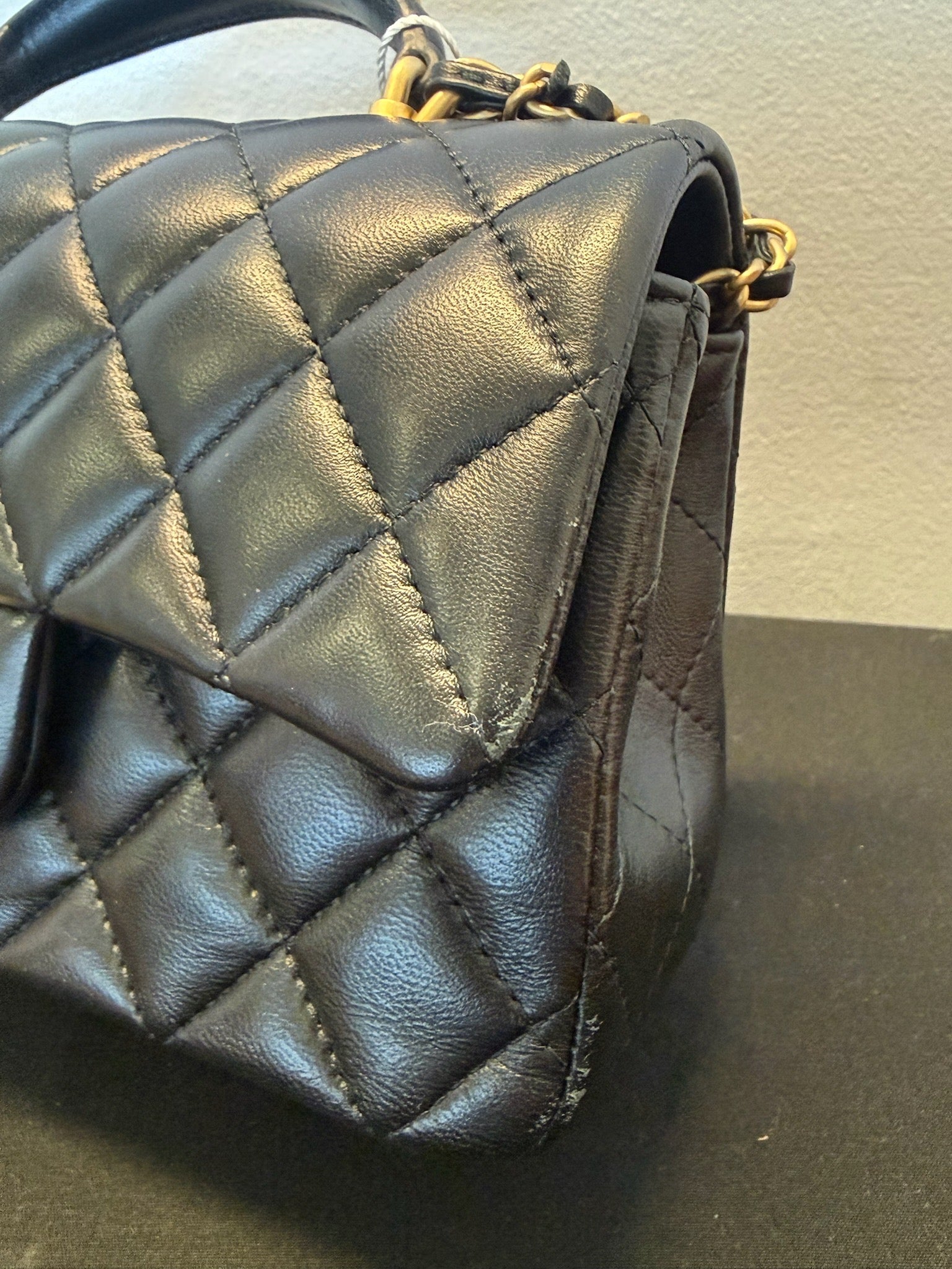 Chanel Mini Top Handle Flap Bag - Black image 12