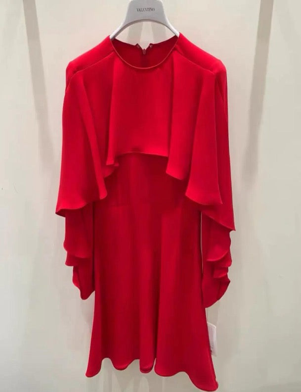 Valentino ruffled sleeve cape dress, size F38 SYCC2045