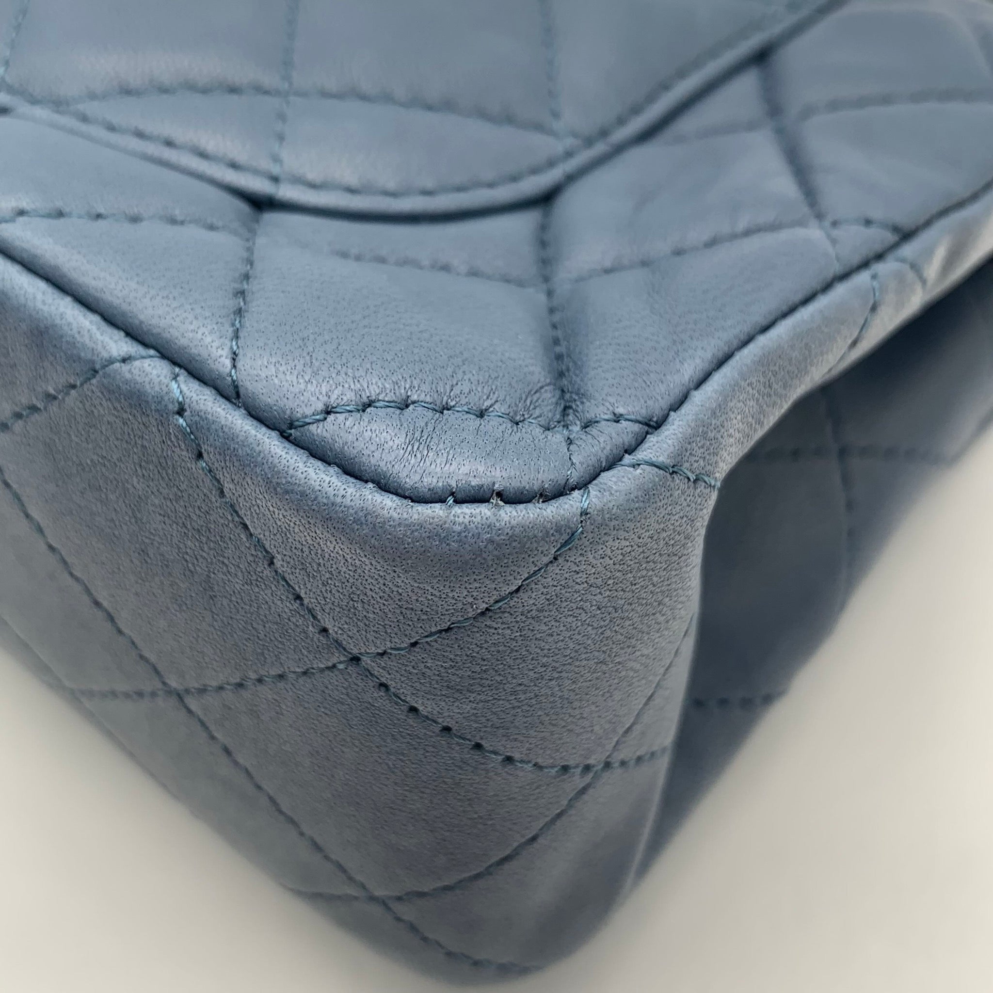 Chanel Classic Flap Large Mini Haze Blue Silver Hardware Bag image 13