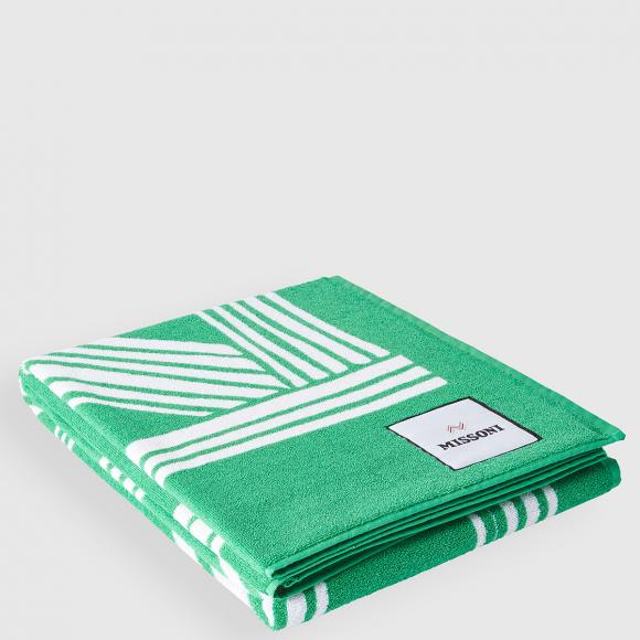 Missoni Home Green & White Nastri Beach Towel 100 x 180 ANL0179
