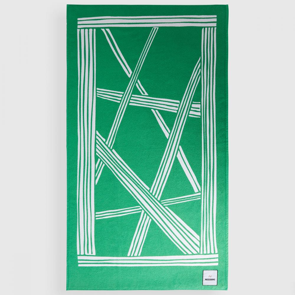 Missoni Home Green & White Nastri Beach Towel 100 x 180 ANL0179