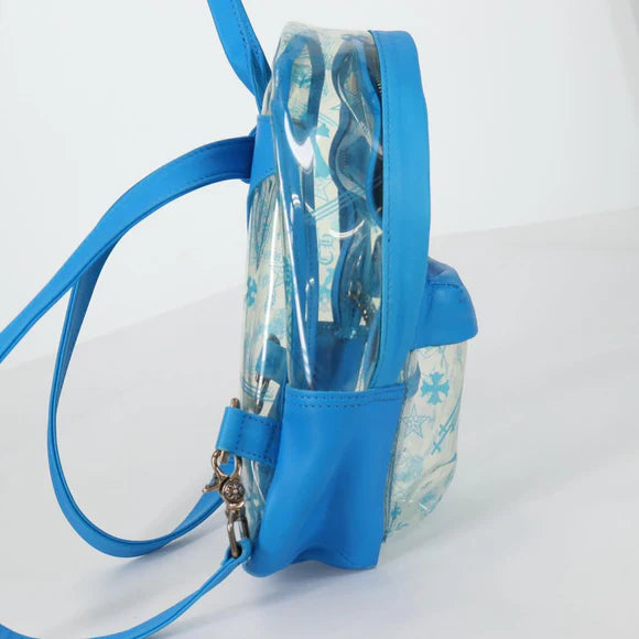Chrome Hearts PVC BACK TO SCHOOL Backpack Vinyl Leather Blue Auth 134878M 134878M