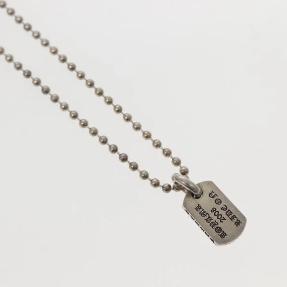 Chrome Hearts Pendant Tiny Dog Tag RS Cross Necklace Ag925 Silver Auth 134926M 134926M