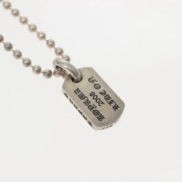 Chrome Hearts Pendant Tiny Dog Tag RS Cross Necklace Ag925 Silver Auth 134926M 134926M