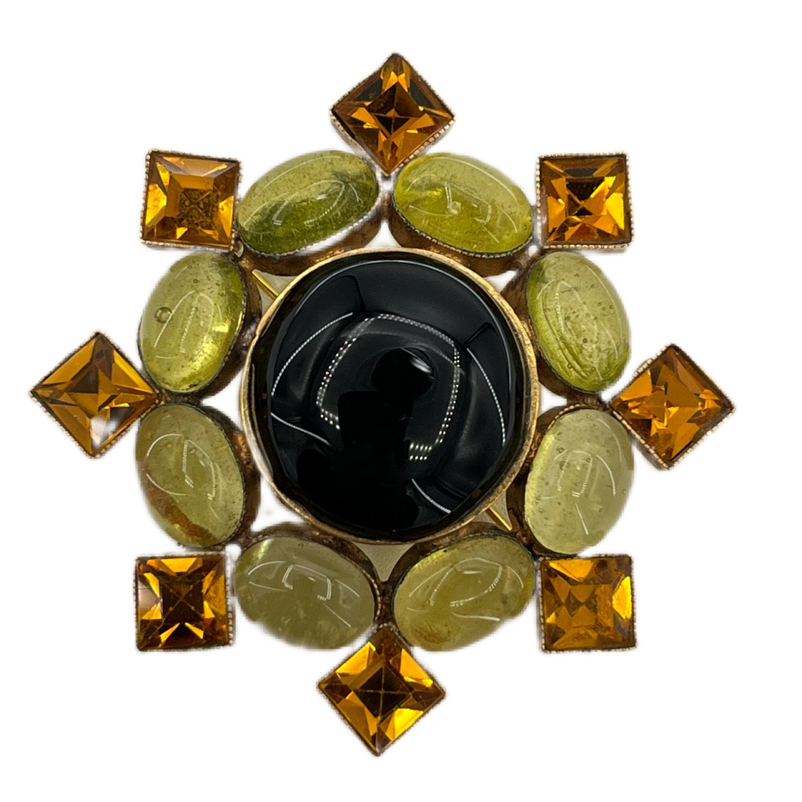 CHANEL VINTAGE BROOCH COLOR STONE ACCESSORY 96A 90211906