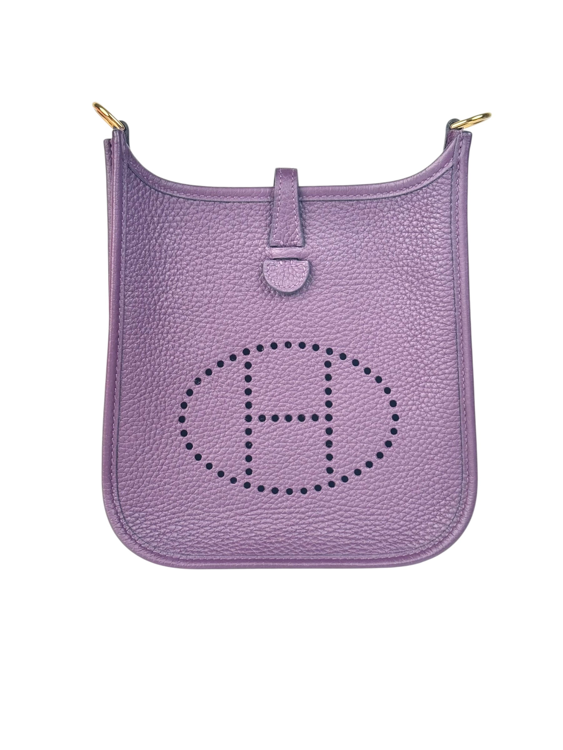 Hermes Mini Evelyne Purple Bag - Full Set