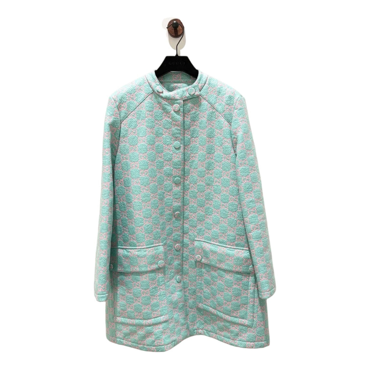 Gucci Water-Resistant GG Tweed Coat - Size 38