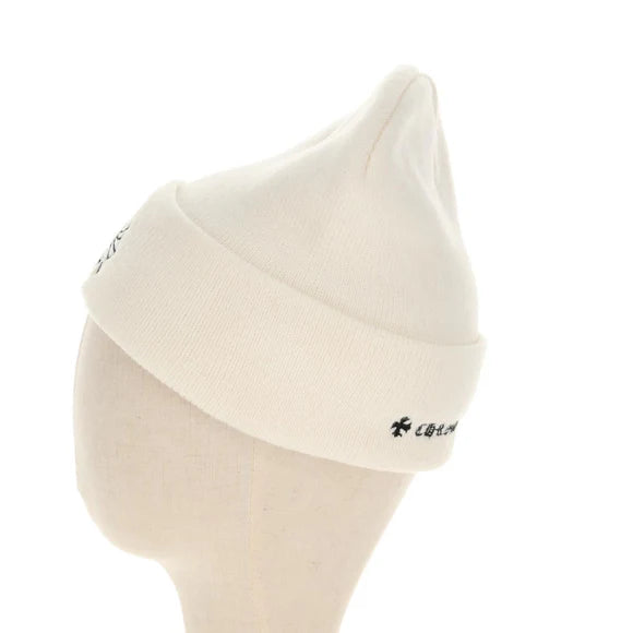 Chrome Hearts CH Plus Stitch Acrylic Beanie Cap Acrylic White Auth 140399M 140399M