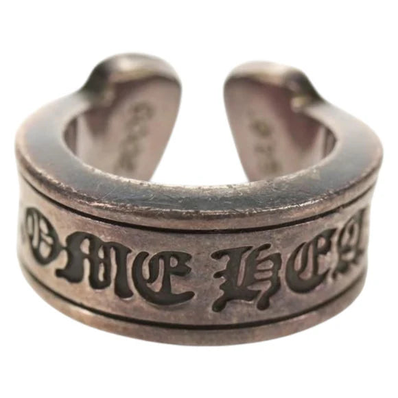 Chrome Hearts Large Scroll Label Ring Ag925 Silver Auth 140414M 140414M