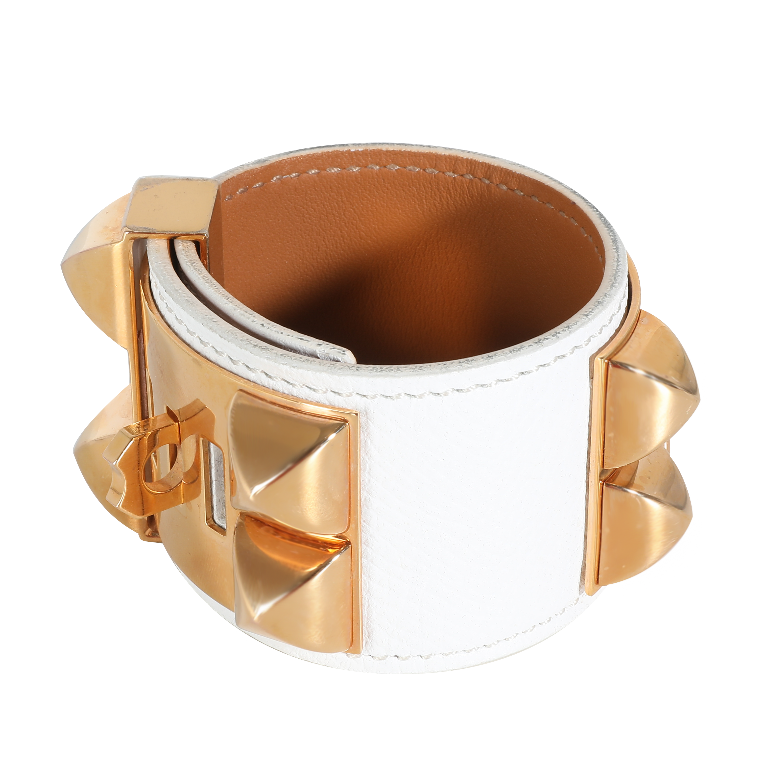 Hermes Collier de Chien Leather Gold Plated Bracelet