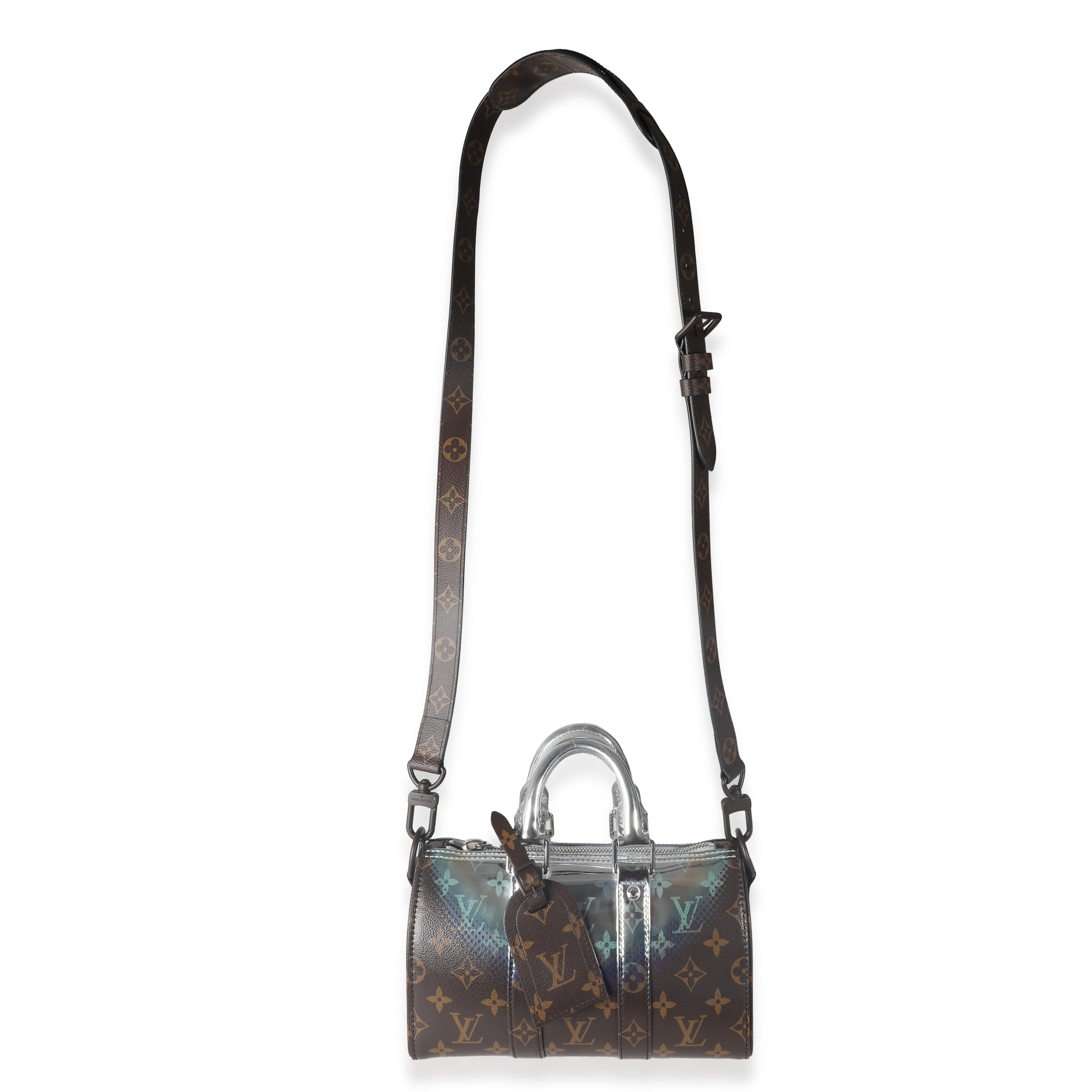 Monogram Canvas Metallic Nebula Keepall Bandouliere 25