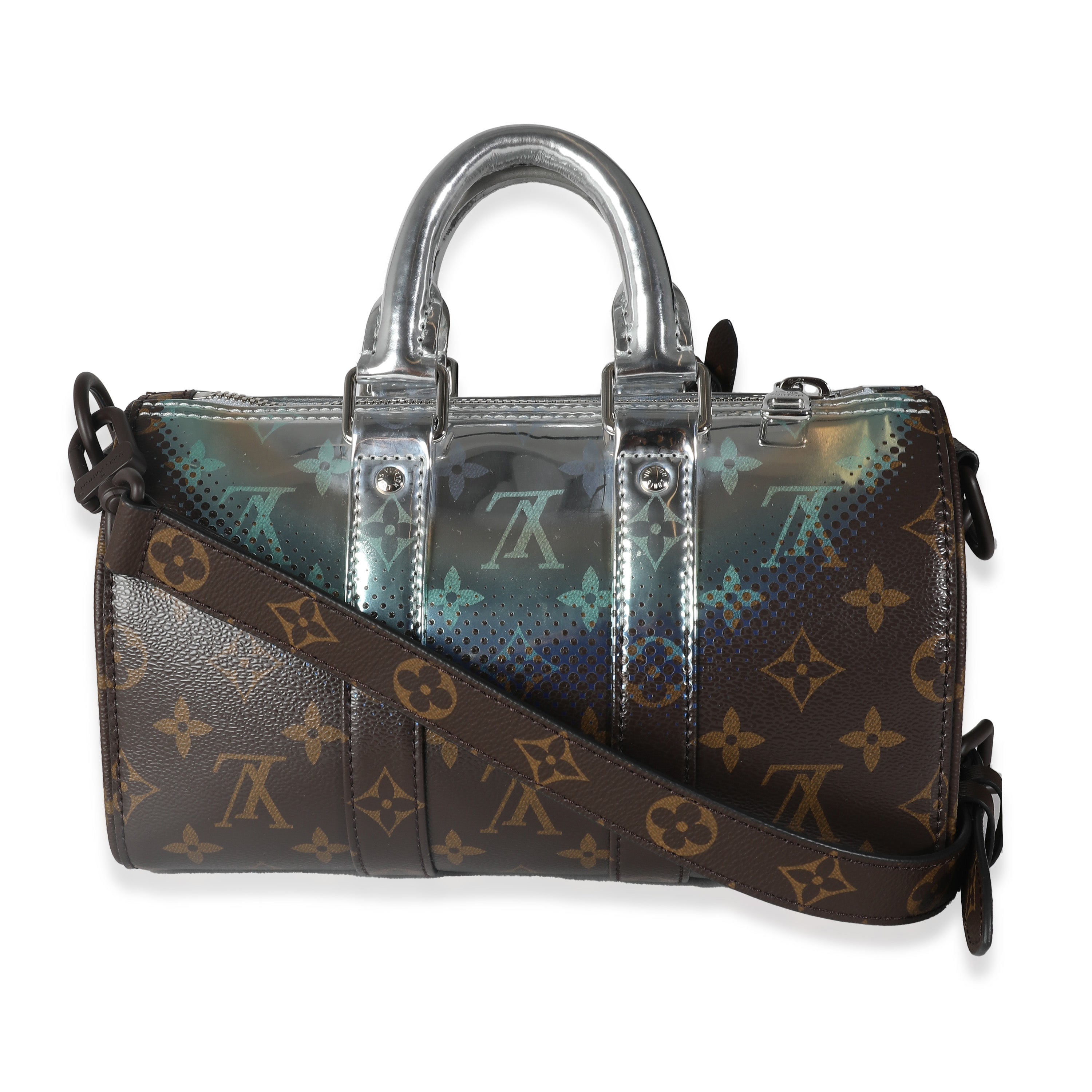 Monogram Canvas Metallic Nebula Keepall Bandouliere 25