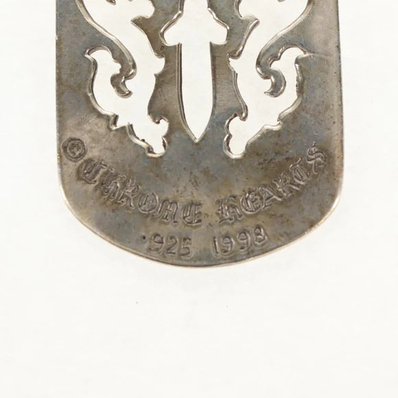 Chrome Hearts Pendant Top Cutout Dagger Dog Tag Ag925 Silver Auth 141204M 141204M