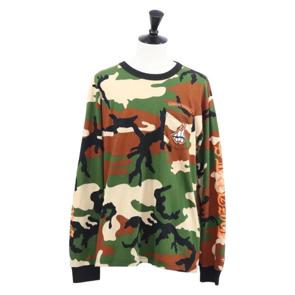 Chrome Hearts 22 Stainless Steel PRO Caution Matty Boy Long Sleeved Auth 142395M 142395M