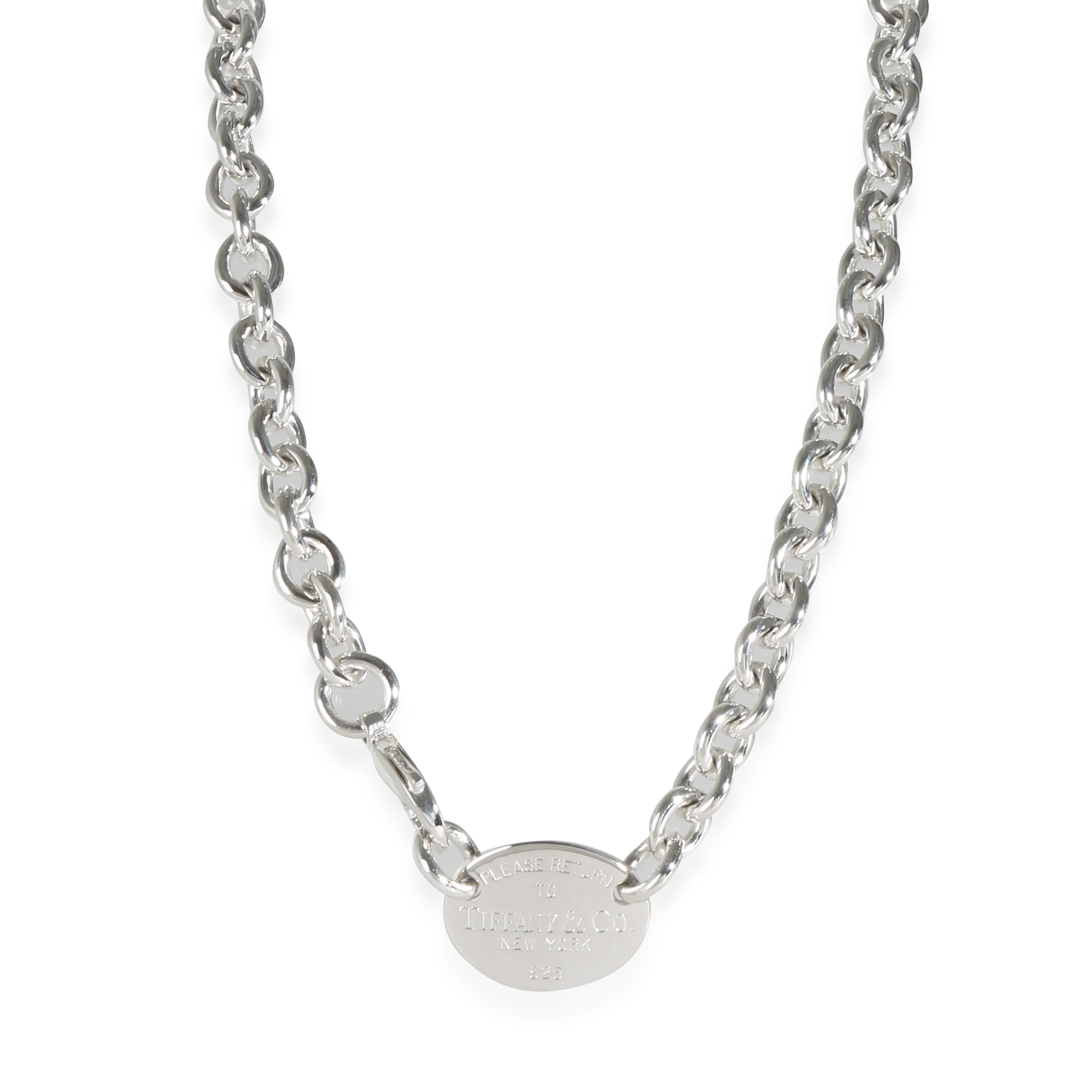 Return To Tiffany Oval Tag Necklace in Sterling Silver