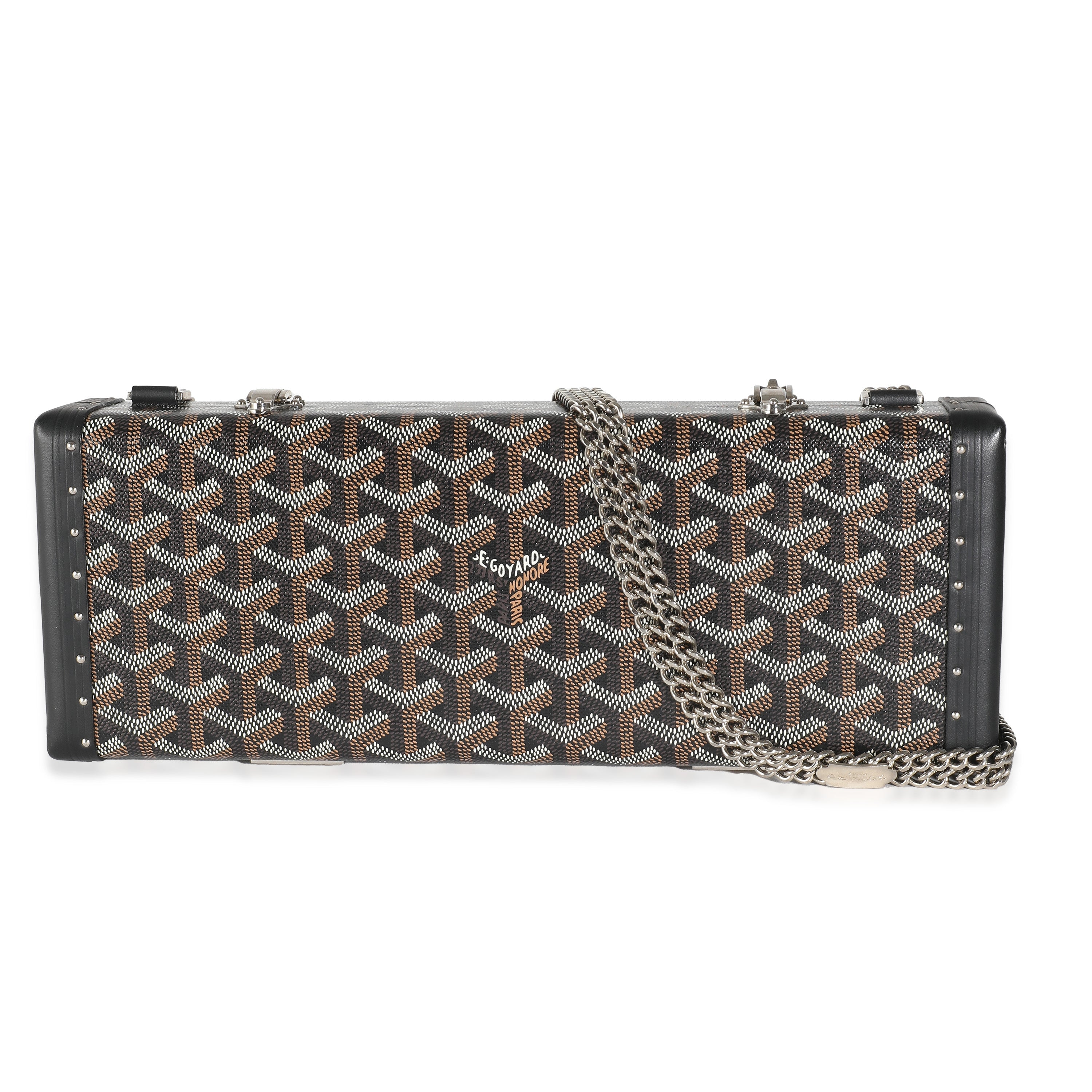 Black Goyardine Canvas Saint Honore Trunk Clutch