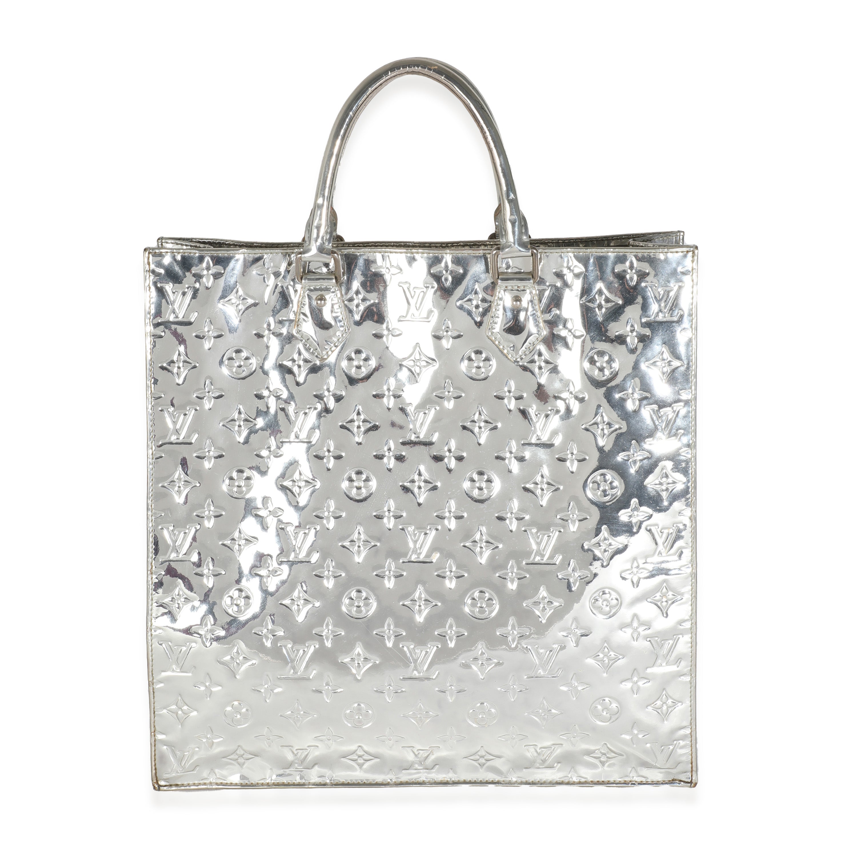 Silver Monogram Miroir Sac Plat