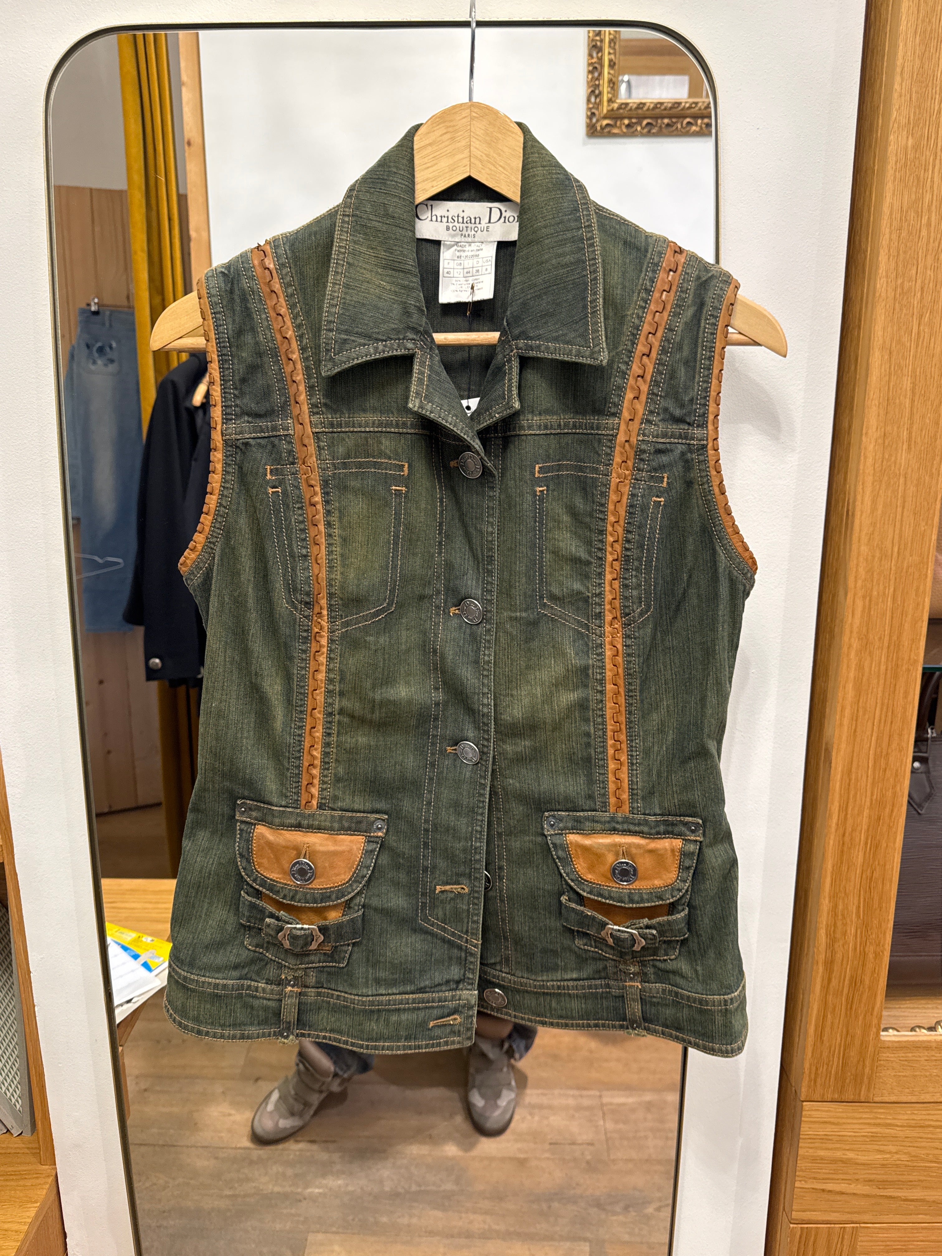CHRISTIAN DIOR DENIM WAISTCOAT 40 AGC3144