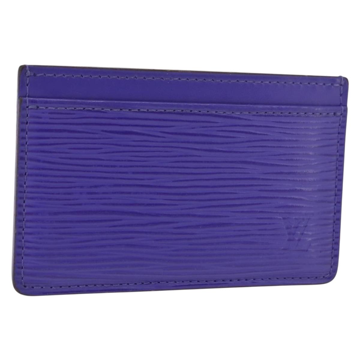 LOUIS VUITTON Epi Porte Cartes Simple Card Case Purple Fig M6032G LV Auth 146525 146525