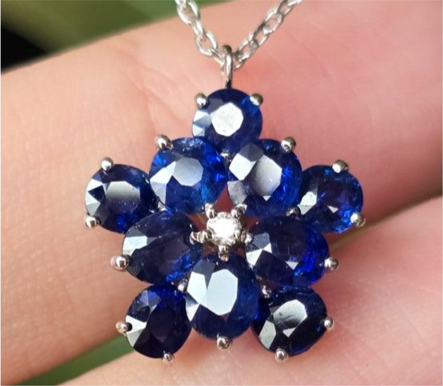 3.4ct Unheated Burma Sapphire Necklace SYCB14