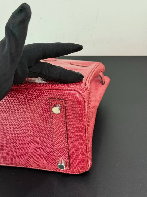 Hermès Birkin 25 Pink Lizard Leather Handbag