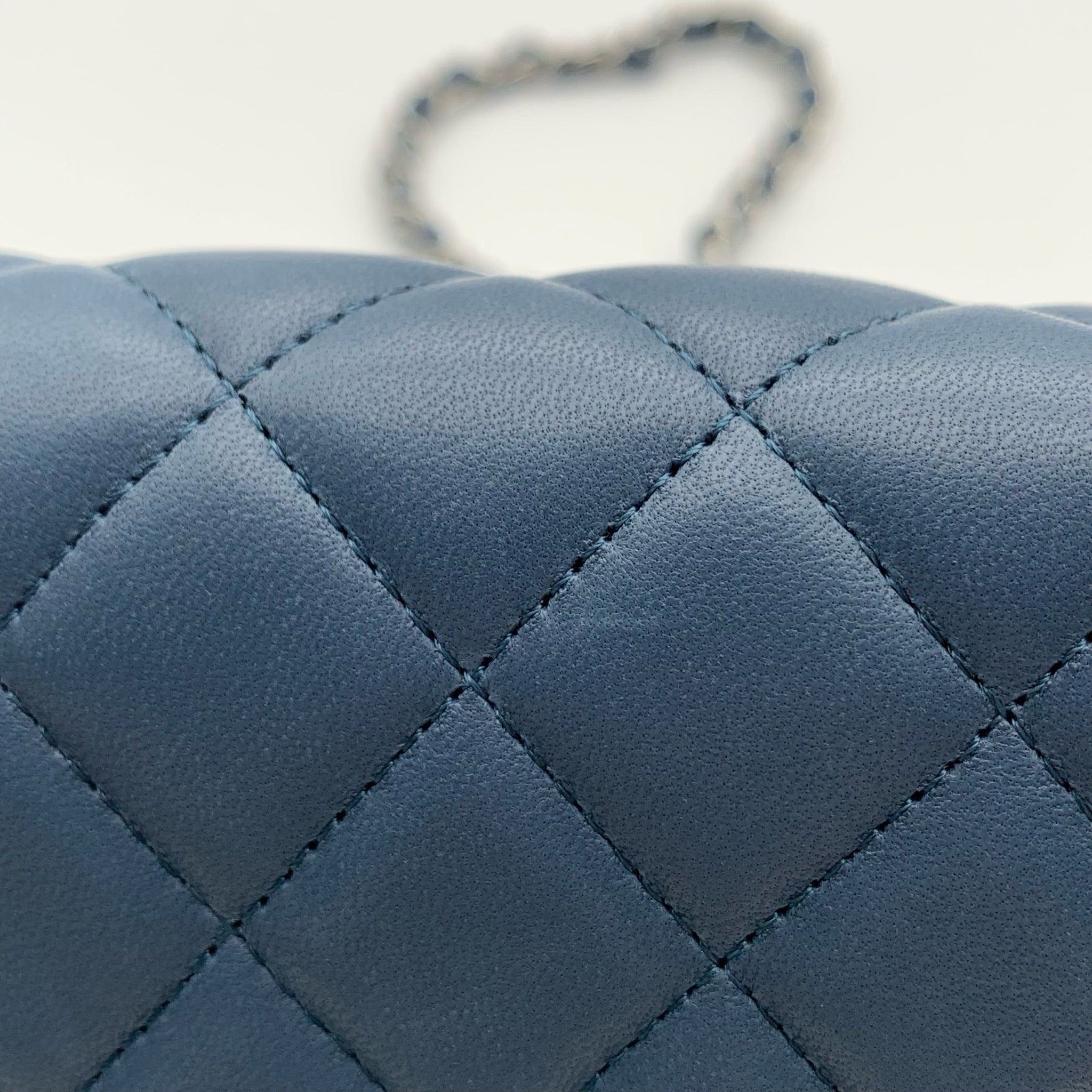 Chanel Classic Flap Large Mini Haze Blue Silver Hardware Bag image 15